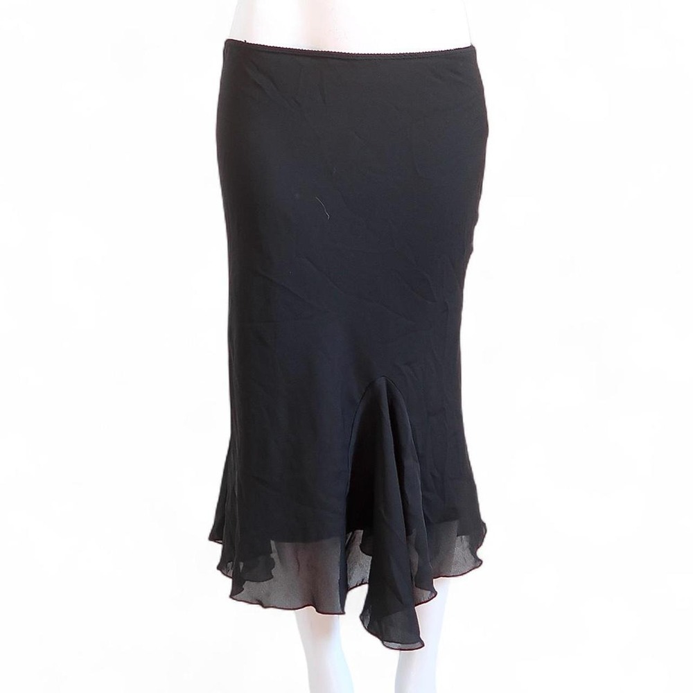 black sheer ruffle midi skirt y2k coquette fairy grunge